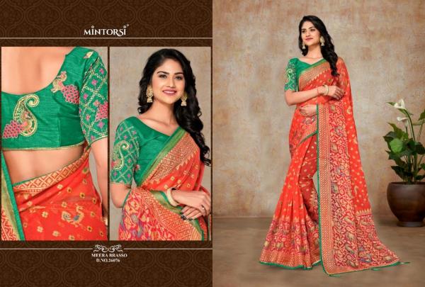 Mintorsi Meera Brasso Fancy Organza Saree Collection